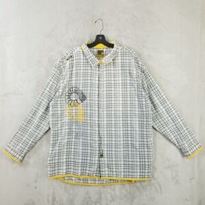 Vtg Akademiks Shirt Men 3XL Plaid Embroidered Logo 100% Cotton Pocket Street